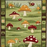 Ultra Soft Area Rug, Non Slip, Stain Resistant, Washable Area Rugs for Living Room, Bedroom, Charming Rustic Nature Pattern(Green)