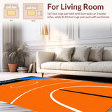 Ultra Soft Area Rug, Non Slip, Stain Resistant, Washable Area Rugs for Living Room, Bedroom, Youthful Urban Sport Theme(Orange)