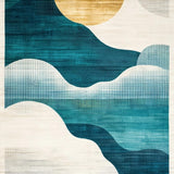 Contemporary Calm Tiled Design(Blue)