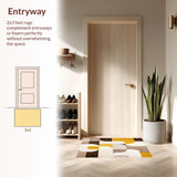 Ultra Soft Area Rug, Non Slip, Stain Resistant, Washable Area Rugs for Living Room, Bedroom, Abstract Geometric Area Modern Home Entryway(Yellow)