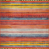 Ultra Soft Area Rug, Non Slip, Stain Resistant, Washable Area Rugs for Living Room, Bedroom, Chic Color Blocked Linear Style(Red)