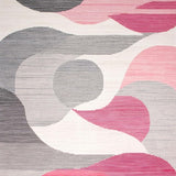 Contemporary Grey Pink Abstract Motif(Pink)
