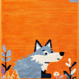 Ultra Soft Area Rug, Non Slip, Stain Resistant, Washable Area Rugs for Living Room, Bedroom, Expressive Youth Themed Illustrative Art(Orange)