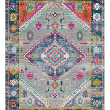 Ultra Soft Area Rug, Non Slip, Stain Resistant, Washable Area Rugs for Living Room, Bedroom, Elegant Vintage Geometric Aesthetic(Gray)