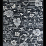 Ultra Soft Area Rug, Non Slip, Stain Resistant, Washable Area Rugs for Living Room, Bedroom, Contemporary Graphic Leaf Design(Gray)