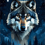 Elegant Nature Inspired Moonlit Scene(Blue)