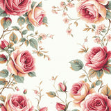 Ultra Soft Area Rug, Non Slip, Stain Resistant, Washable Area Rugs for Living Room, Bedroom, Cozy Traditional Rose Emblem(White)