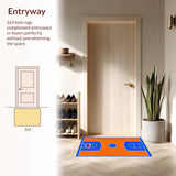Ultra Soft Area Rug, Non Slip, Stain Resistant, Washable Area Rugs for Living Room, Bedroom, Contemporary Athletic Visual Appeal(Orange)