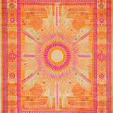 Ultra Soft Area Rug, Non Slip, Stain Resistant, Washable Area Rugs for Living Room, Bedroom, Charming Soft Pastel Circular Art(Orange)