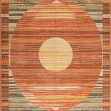 Ultra Soft Area Rug, Non Slip, Stain Resistant, Washable Area Rugs for Living Room, Bedroom, Vibrant Abstract Natural Elements(Orange)