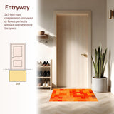 Ultra Soft Area Rug, Non Slip, Stain Resistant, Washable Area Rugs for Living Room, Bedroom, Burnt Orange Shag Rug for Cozy Teen Bedroom(Orange)