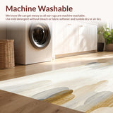Ultra Soft Area Rug, Non Slip, Stain Resistant, Washable Area Rugs for Living Room, Bedroom, Abstract Cloudscape Area with Ethereal Swirls and Linear Motif Details(Beige)
