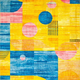 Ultra Soft Area Rug, Non Slip, Stain Resistant, Washable Area Rugs for Living Room, Bedroom, Eclectic Abstract Linear Composition(Yellow)
