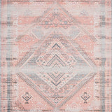 Ultra Soft Area Rug, Non Slip, Stain Resistant, Washable Area Rugs for Living Room, Bedroom, Stylish Vintage-inspired Lattice Theme(Pink)
