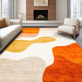 Ultra Soft Area Rug, Non Slip, Stain Resistant, Washable Area Rugs for Living Room, Bedroom, Vibrant Abstract Expressionist Motif(Orange)