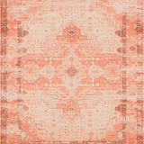 Ultra Soft Area Rug, Non Slip, Stain Resistant, Washable Area Rugs for Living Room, Bedroom, Elegant Terracotta Floral Motif(Orange)