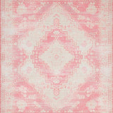Ultra Soft Area Rug, Non Slip, Stain Resistant, Washable Area Rugs for Living Room, Bedroom, Chic Distressed Geometric Style(Pink)