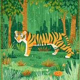 Ultra Soft Area Rug, Non Slip, Stain Resistant, Washable Area Rugs for Living Room, Bedroom, Whimsical Vintage Animal Illustration(Green)