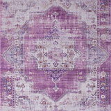 Ultra Soft Area Rug, Non Slip, Stain Resistant, Washable Area Rugs for Living Room, Bedroom, Cozy Pastel Medallion Touch(Purple)