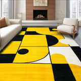 Ultra Soft Area Rug, Non Slip, Stain Resistant, Washable Area Rugs for Living Room, Bedroom, Contemporary Yellow Geometric Fusion(Yellow)
