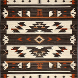 Ultra Soft Area Rug, Non Slip, Stain Resistant, Washable Area Rugs for Living Room, Bedroom, Warm Toned Ethnic Patterning(Black)