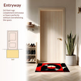 Ultra Soft Area Rug, Non Slip, Stain Resistant, Washable Area Rugs for Living Room, Bedroom, Nostalgic Vintage Vinyl Aesthetic(Black)