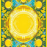 Ultra Soft Area Rug, Non Slip, Stain Resistant, Washable Area Rugs for Living Room, Bedroom, Bold Eclectic Circular Elements(Yellow)