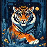 Ultra Soft Area Rug, Non Slip, Stain Resistant, Washable Area Rugs for Living Room, Bedroom, Vibrant Dark Blue Animal Motif(Orange)