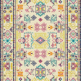 Ultra Soft Area Rug, Non Slip, Stain Resistant, Washable Area Rugs for Living Room, Bedroom, Boho Chic Beige Area with Multi Colored Geometric(Beige)