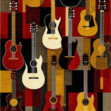 Chic Abstract Red and Yellow Composition(Black)