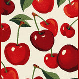 Ultra Soft Area Rug, Non Slip, Stain Resistant, Washable Area Rugs for Living Room, Bedroom, Quirky Cute Fruit-Inspired Decor(Red)