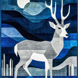 Ultra Soft Area Rug, Non Slip, Stain Resistant, Washable Area Rugs for Living Room, Bedroom, Contemporary Blue Animal Motif(Blue)