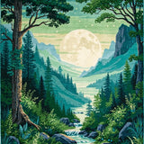 Ultra Soft Area Rug, Non Slip, Stain Resistant, Washable Area Rugs for Living Room, Bedroom, Whimsical Celestial Illustrative Design(Green)