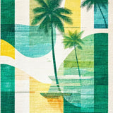 Ultra Soft Area Rug, Non Slip, Stain Resistant, Washable Area Rugs for Living Room, Bedroom, Kids Surf Bath Mat Playful Island Boards Artistic Palms Oceanic Pattern Rug(Green)