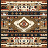 Ultra Soft Area Rug, Non Slip, Stain Resistant, Washable Area Rugs for Living Room, Bedroom, Southwest Earthy Geometric Elegance(Brown)
