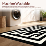 Ultra Soft Area Rug, Non Slip, Stain Resistant, Washable Area Rugs for Living Room, Bedroom, Sleek Arch Knot Modernist Inspiration(Black)