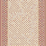 Ultra Soft Area Rug, Non Slip, Stain Resistant, Washable Area Rugs for Living Room, Bedroom, Vintage Hexagon Round Beige/Burgundy(Beige)