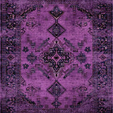 Ultra Soft Area Rug, Non Slip, Stain Resistant, Washable Area Rugs for Living Room, Bedroom, Vintage Ethnic Geometric Arrangement(Purple)