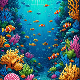 Ultra Soft Area Rug, Non Slip, Stain Resistant, Washable Area Rugs for Living Room, Bedroom, Playful Ocean Theme Kindergarten Home Decor Rug(Blue)