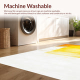 Ultra Soft Area Rug, Non Slip, Stain Resistant, Washable Area Rugs for Living Room, Bedroom, Transitional Soft Abstract Sunshine(Yellow)