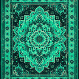 Ultra Soft Area Rug, Non Slip, Stain Resistant, Washable Area Rugs for Living Room, Bedroom, Non-Shedding Medallion Living Room Area Carpet(Blue)