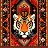 Ultra Soft Area Rug, Non Slip, Stain Resistant, Washable Area Rugs for Living Room, Bedroom, Vibrant Abstract Tiger Motif(Red)
