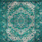 Distressed Floral Medallion Delight(Green)