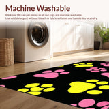 Ultra Soft Area Rug, Non Slip, Stain Resistant, Washable Area Rugs for Living Room, Bedroom, Fun Loving Doggie Bone Theme(Pink)