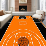 Ultra Soft Area Rug, Non Slip, Stain Resistant, Washable Area Rugs for Living Room, Bedroom, Cheerful Basketball Artwork Concept(Orange)