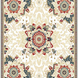 Ultra Soft Area Rug, Non Slip, Stain Resistant, Washable Area Rugs for Living Room, Bedroom, Boho Chic Area Showcasing Blooms and Artistic Beige Filigree(Beige)
