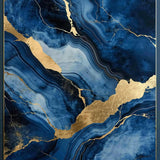 Ultra Soft Area Rug, Non Slip, Stain Resistant, Washable Area Rugs for Living Room, Bedroom, Chic Opulent Blue Gold Blend(Blue)