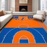 Ultra Soft Area Rug, Non Slip, Stain Resistant, Washable Area Rugs for Living Room, Bedroom, Whimsical Court Lines in Color(Orange)