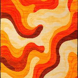 Ultra Soft Area Rug, Non Slip, Stain Resistant, Washable Area Rugs for Living Room, Bedroom, Whimsical Colorful Fluid Design(Orange)