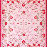 Ultra Soft Area Rug, Non Slip, Stain Resistant, Washable Area Rugs for Living Room, Bedroom, Charming Strawberry Floral Arrangement(Pink)